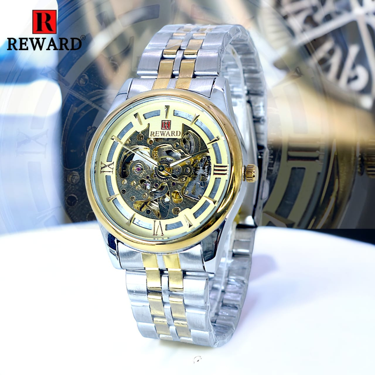 Reward Premium Automatic Men's Watch - VIP Edition with Extra Strap, Waterproof, and 3 Dial Colors