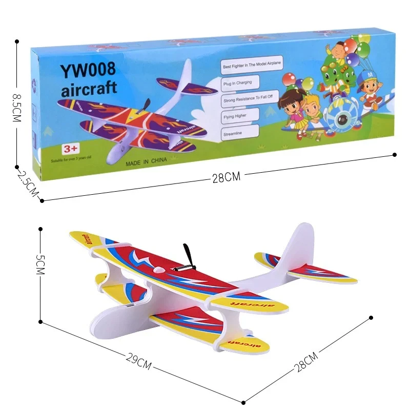 Electric Foam Gliding Aircraft Flying Toy Assembled Without Lights Electric Aircraft