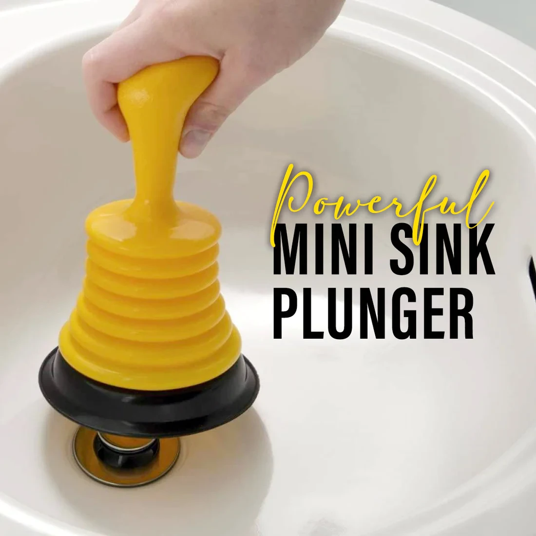 Bathroom & Kitchen Sink Plunger, Strong Suction Force Rubber for Sink